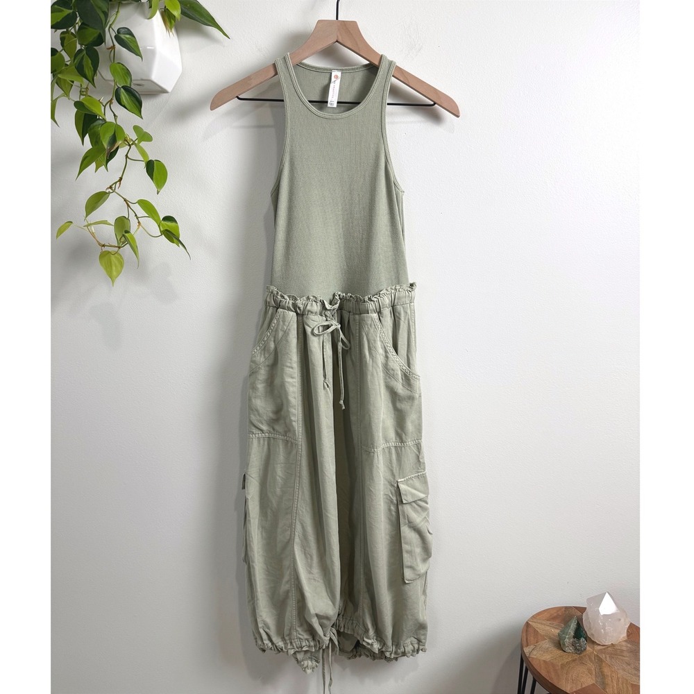 Daily Practice by Anthropologie Be Bold Racerback Twofer Dress Sage Green XXS